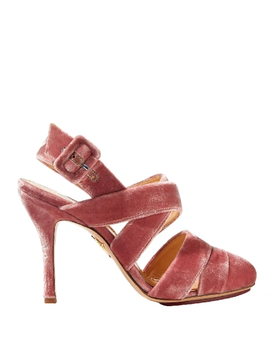 Charlotte Olympia Sandals In Pastel Pink