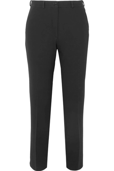 Etro Cropped Crepe Slim-leg Pants In Black
