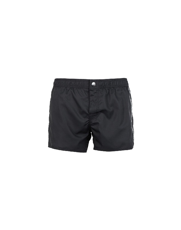 black armani swim shorts