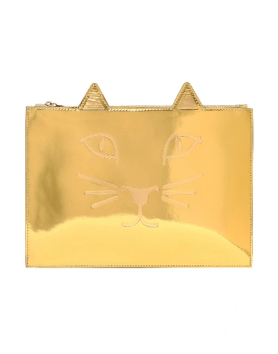 Charlotte Olympia Handbags In Gold