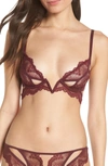 Thistle & Spire Kane Cutout Lace Underwire Bra In Cherry