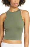 Free People Hayley Racerback Brami Crop Top In Army