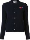 Comme Des Garçons Play Comme Des Garcons Play Double Heart Cardigan In Navy