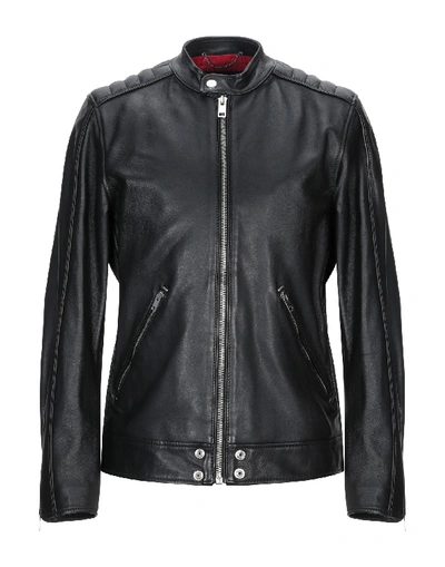 Diesel Leather Jacket In Black