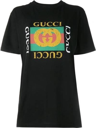 Gucci Black Tiger Logo T-shirt In 1948 Black