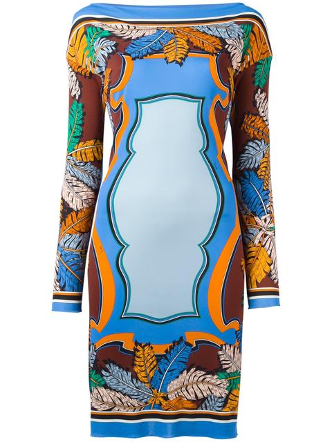 Emilio Pucci Feather Motif Fitted Dress | ModeSens