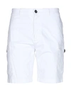 Brian Dales Man Shorts & Bermuda Shorts White Size 36 Cotton, Elastane