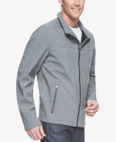 Tommy Hilfiger Soft-shell Classic Zip-front Jacket In Heather Gray
