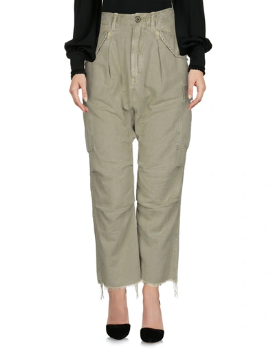 R13 Cropped Pants & Culottes In Military Green