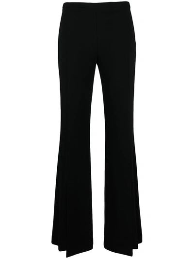 D-exterior High-waist Flared Trousers In Black