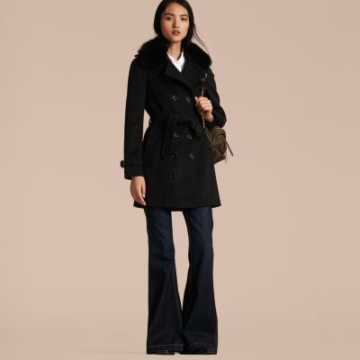 burberry trench coat with fur collar