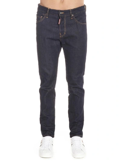 Dsquared2 Straight Leg Jeans In Blue