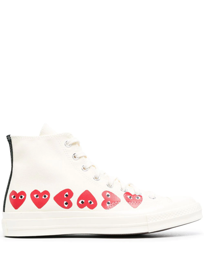 Comme Des Garçons Play Off-white Converse Edition Multiple Hearts Chuck 70  High Sneakers | ModeSens