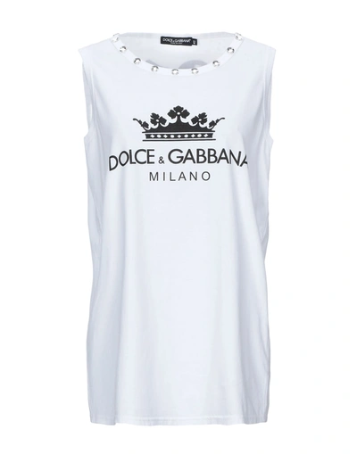 Dolce & Gabbana Tank Tops In White