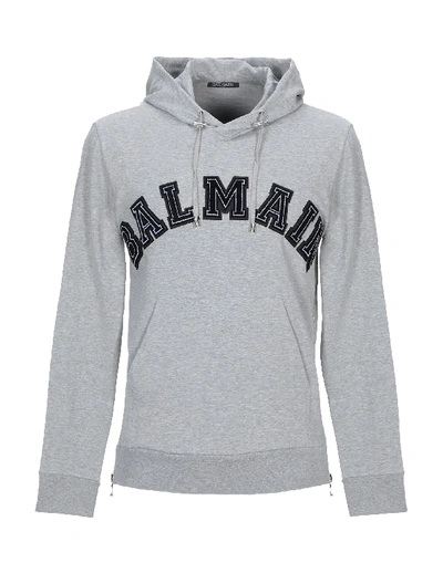 Balmain Hooded Sweatshirt In Grey