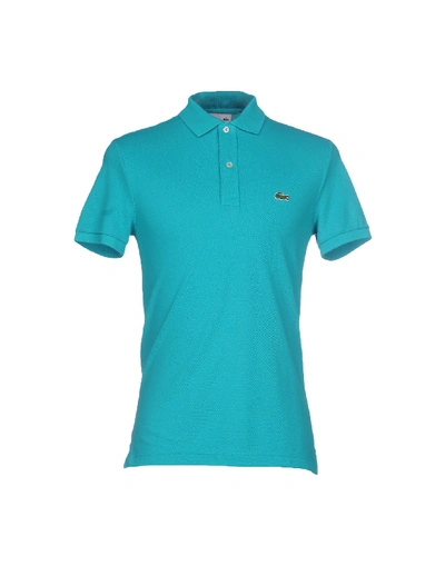 Lacoste Polo Shirts In Turquoise