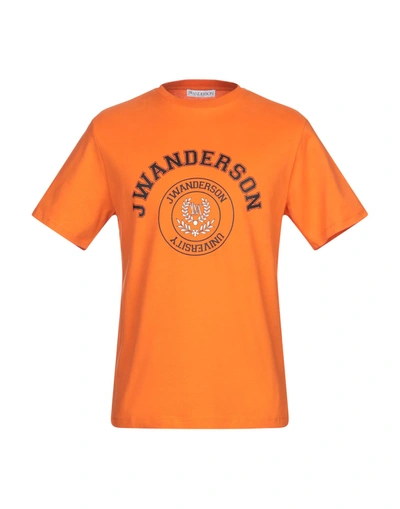 Jw Anderson University Logo T-shirt In Orange