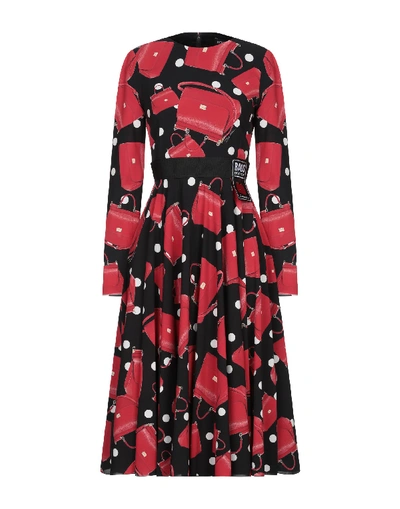 Dolce & Gabbana Midi Dresses In Black