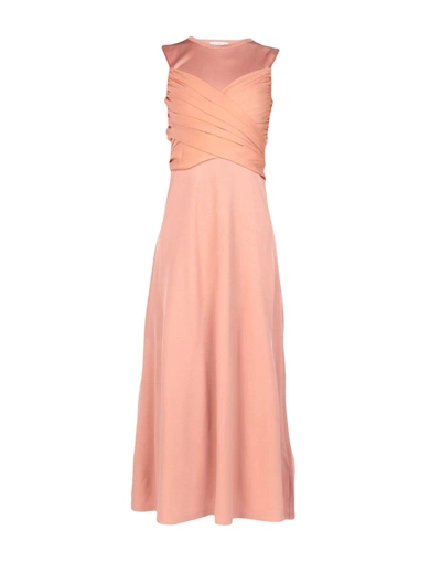 Sandro Long Dress In Salmon Pink