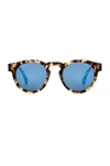 Illesteva Leonard Tortoise Mirrored 48mm Round Sunglasses