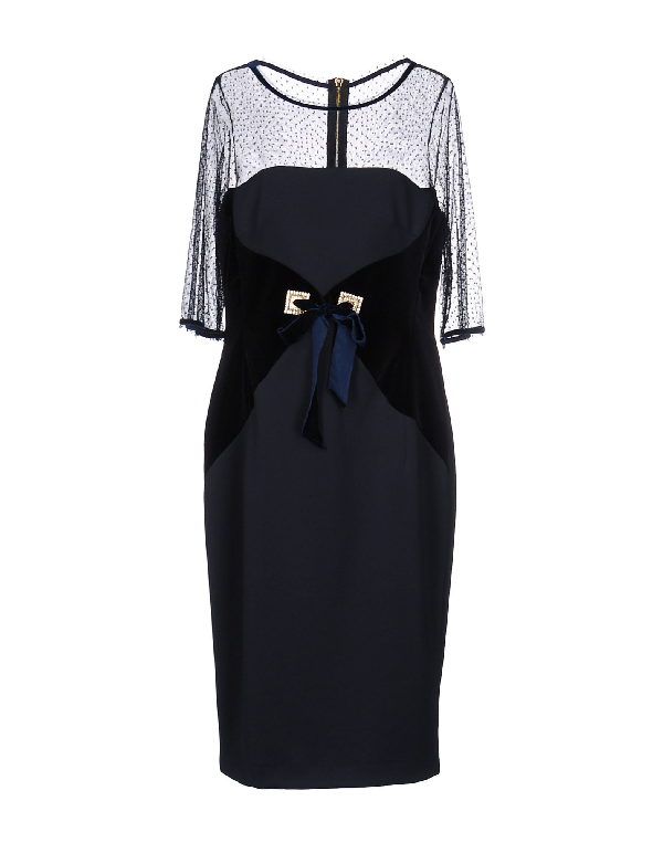 Clips Kneelength Dress In Dark Blue ModeSens