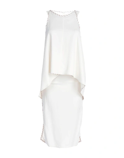 Victoria Beckham Midi Dress In Ivory