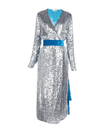 Attico Long Dresses In Silver