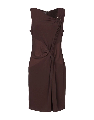 Michael Michael Kors Short Dress In Dark Brown