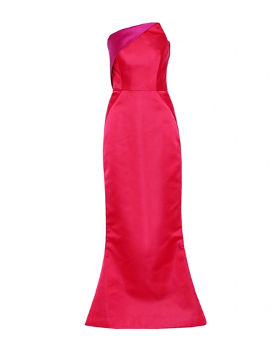 Zac Posen Long Dress In Fuchsia