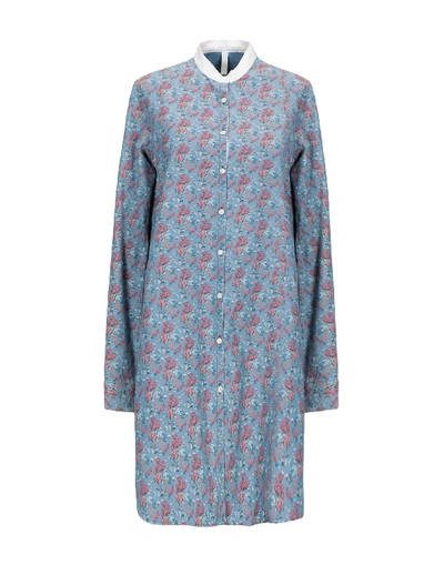 Aglini Denim Dress In Sky Blue