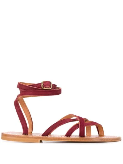 Kjacques Zenobie Flat Sandals In Red