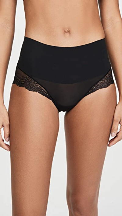 Spanx Undie-tectable Lace Hi-hipster Trouseries In Black