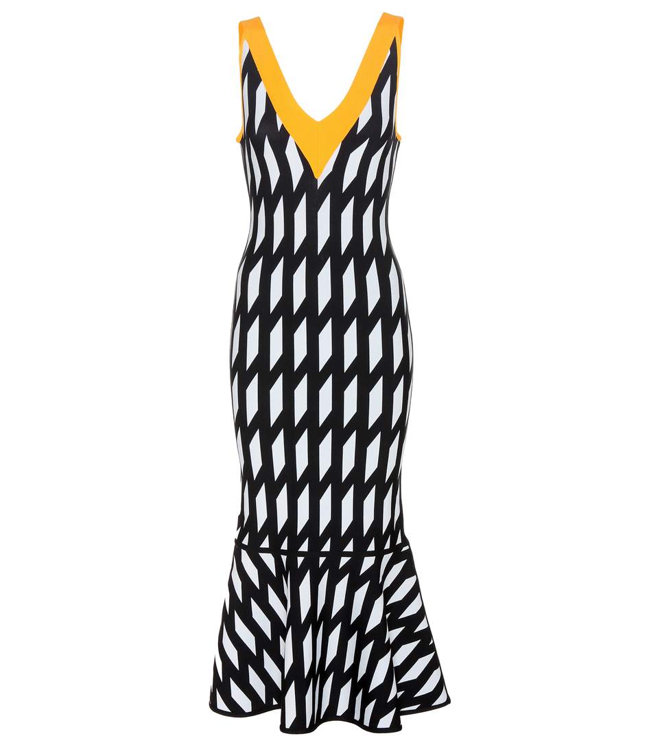 David Koma Geometric Jacquard Knit Dress In Priet | ModeSens