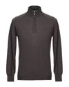 Gran Sasso Sweater With Zip In Dark Brown