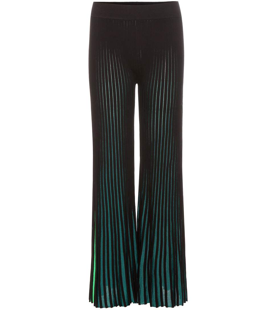 Kenzo Knitted Cotton-blend Trousers In Mideight Llue | ModeSens