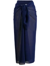 Fisico Knot Detail Sarong Skirt - Blue