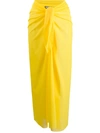 Fisico Knot Detail Sarong Skirt In Yellow
