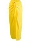 Fisico Cristina Ferrari Knot Detail Sarong Skirt In Yellow
