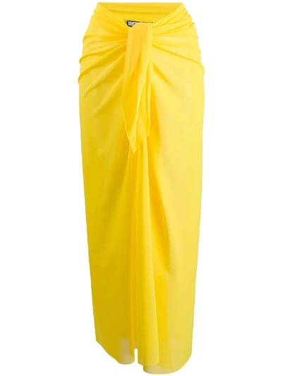 Fisico Cristina Ferrari Knot Detail Sarong Skirt In Yellow