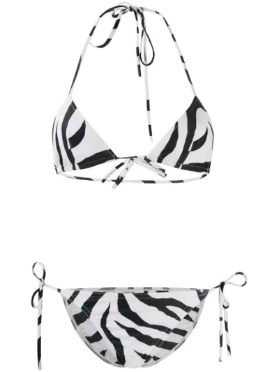 Maryam Nassir Zadeh Zebra Print Bikini In White