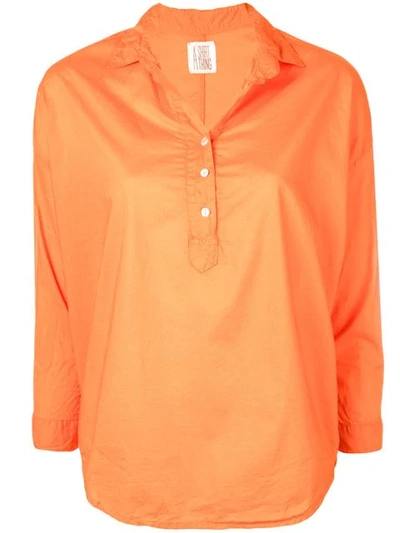 A Shirt Thing Classic Tunic Blouse In Orange