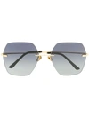 Spektre Oversized Frame Sunglasses - Gold