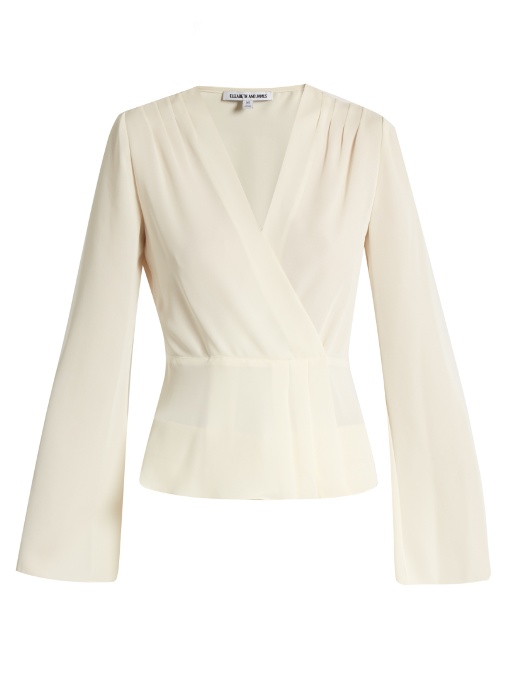 Elizabeth And James Layla Bell-sleeved Wrap Blouse In Ivory | ModeSens