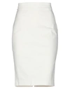 Manila Grace Knee Length Skirts In White