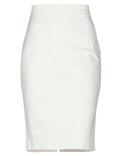 Manila Grace Knee Length Skirts In White