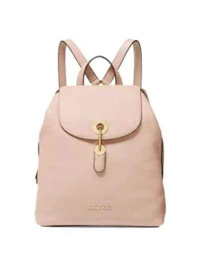 Michael Kors Medium Raven Leather Backpack In Soft Pink