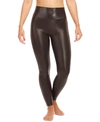 Spanx High-rise Faux-leather Leggings In Brown Black