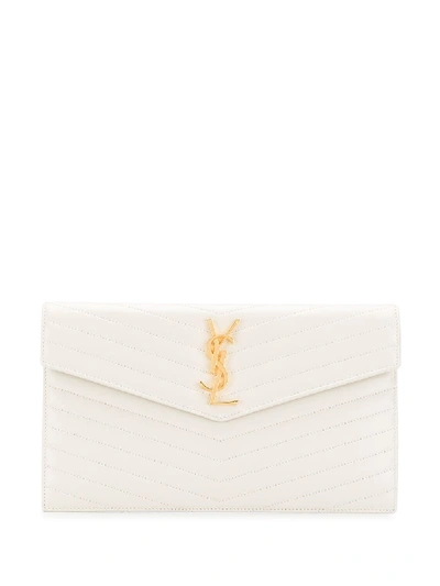 Saint Laurent 'monogram' Clutch - Nude In Neutrals