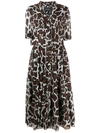 Samantha Sung Camel Print Shirt Dress In Brown