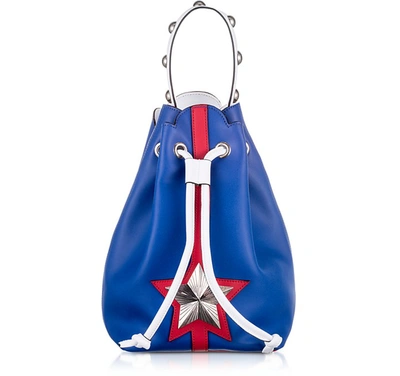 Les Jeunes Etoiles Blue And Red Leather Vega Bucket Bag